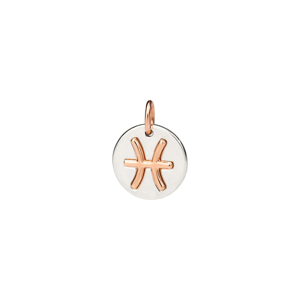 Fiskene charm - 9K rosaguld & sølv