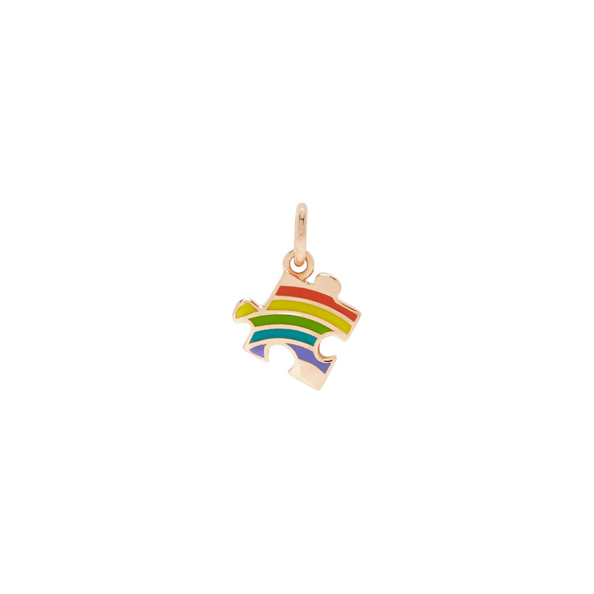 HBTQ+-pusselberlock - 9K roséguld & emalj