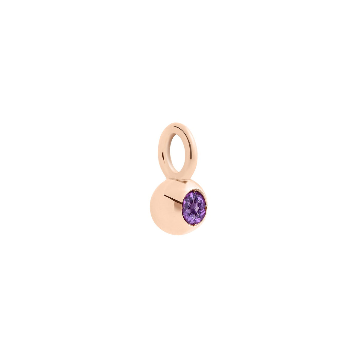 Bollicine-ametystcharm - 9K rosaguld
