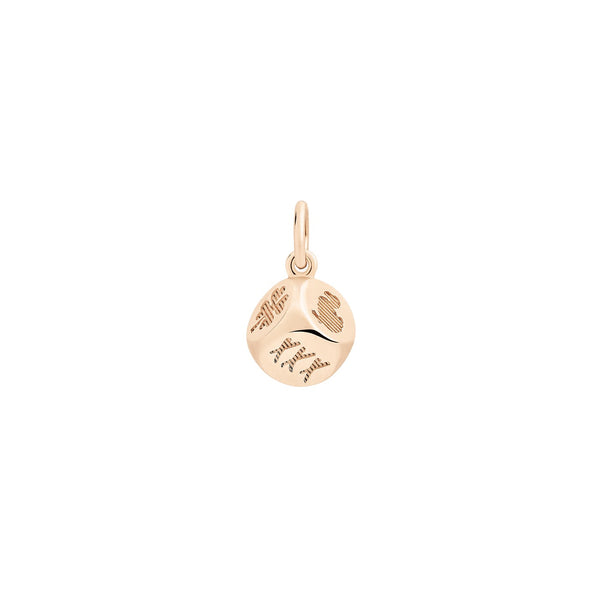 Charm Dé - Or Rose 9K & Diamants bruns