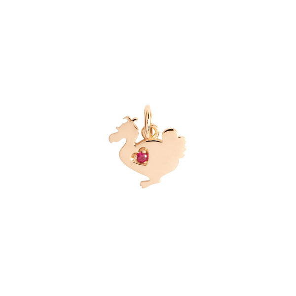 Charm Lady Dodo - Or Rose 9K & Rubis