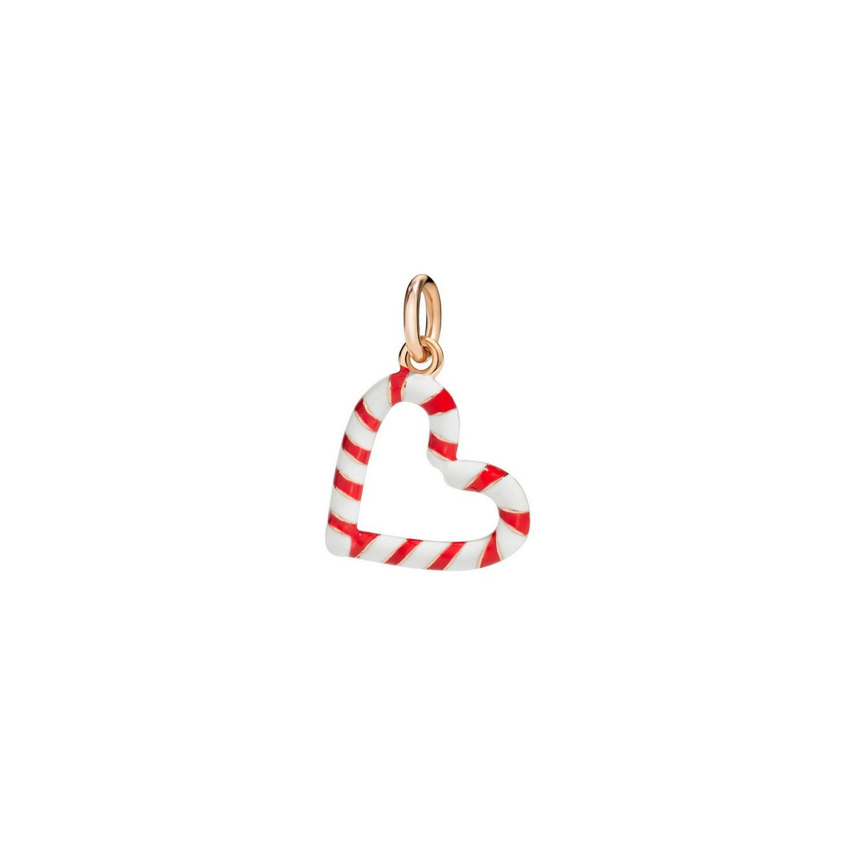 Candy Heart Charm - 9K Rose Gold & Enamel