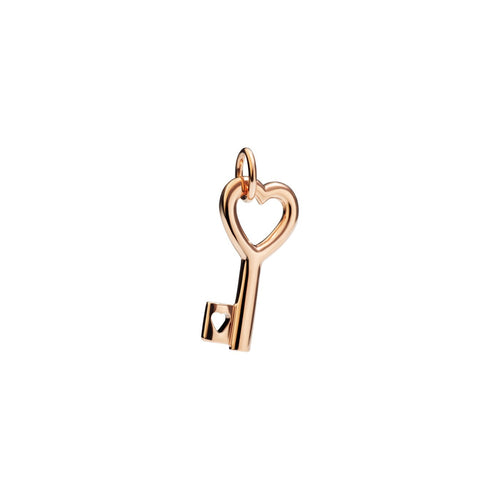 Charm Key Cuore - Or Rose 9K