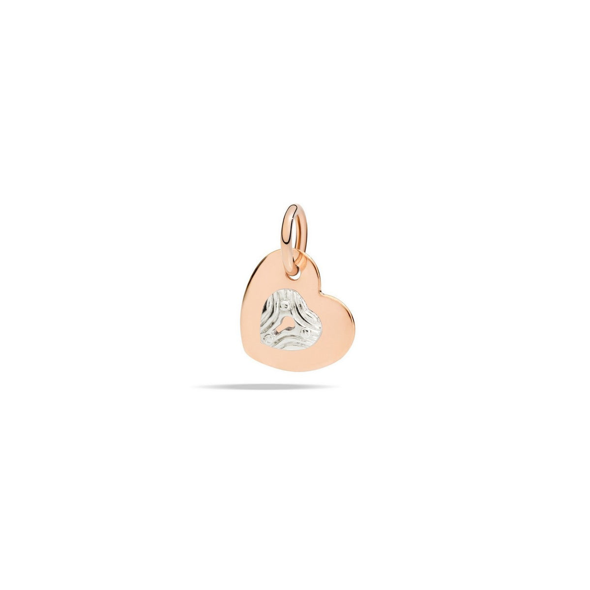 Charm Cœur Cadenas - Or Rose 9K & Or Blanc