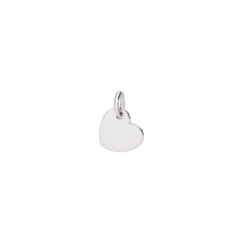 Charm Heart - Rhodium Plated White Gold - Large