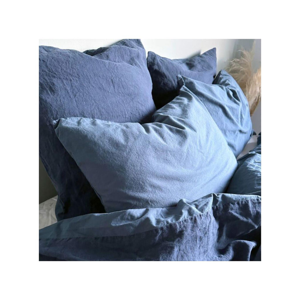 Linen and Cotton Pillowcase - Dolby - Navy