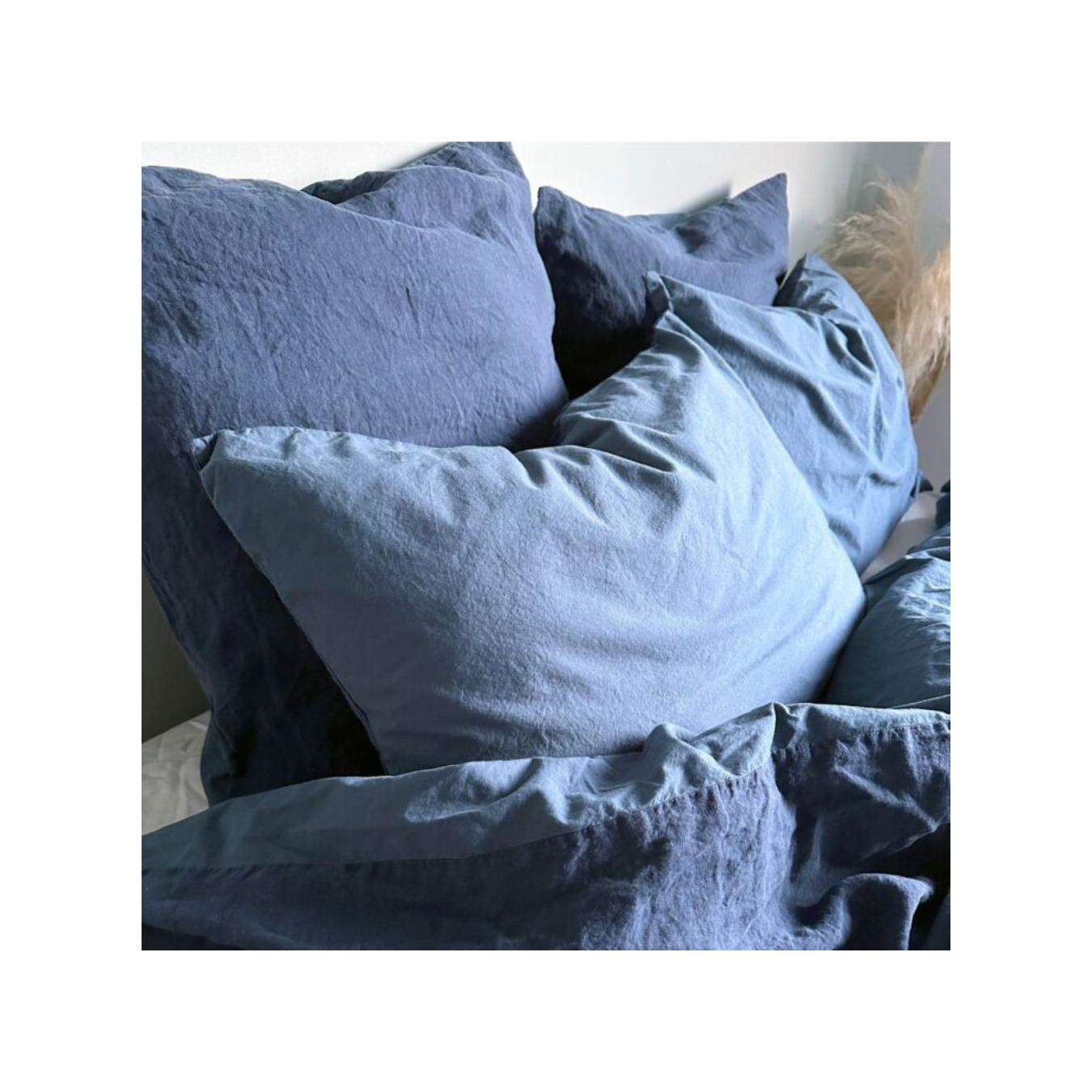 Linen and Cotton Pillowcase - Dolby - Navy