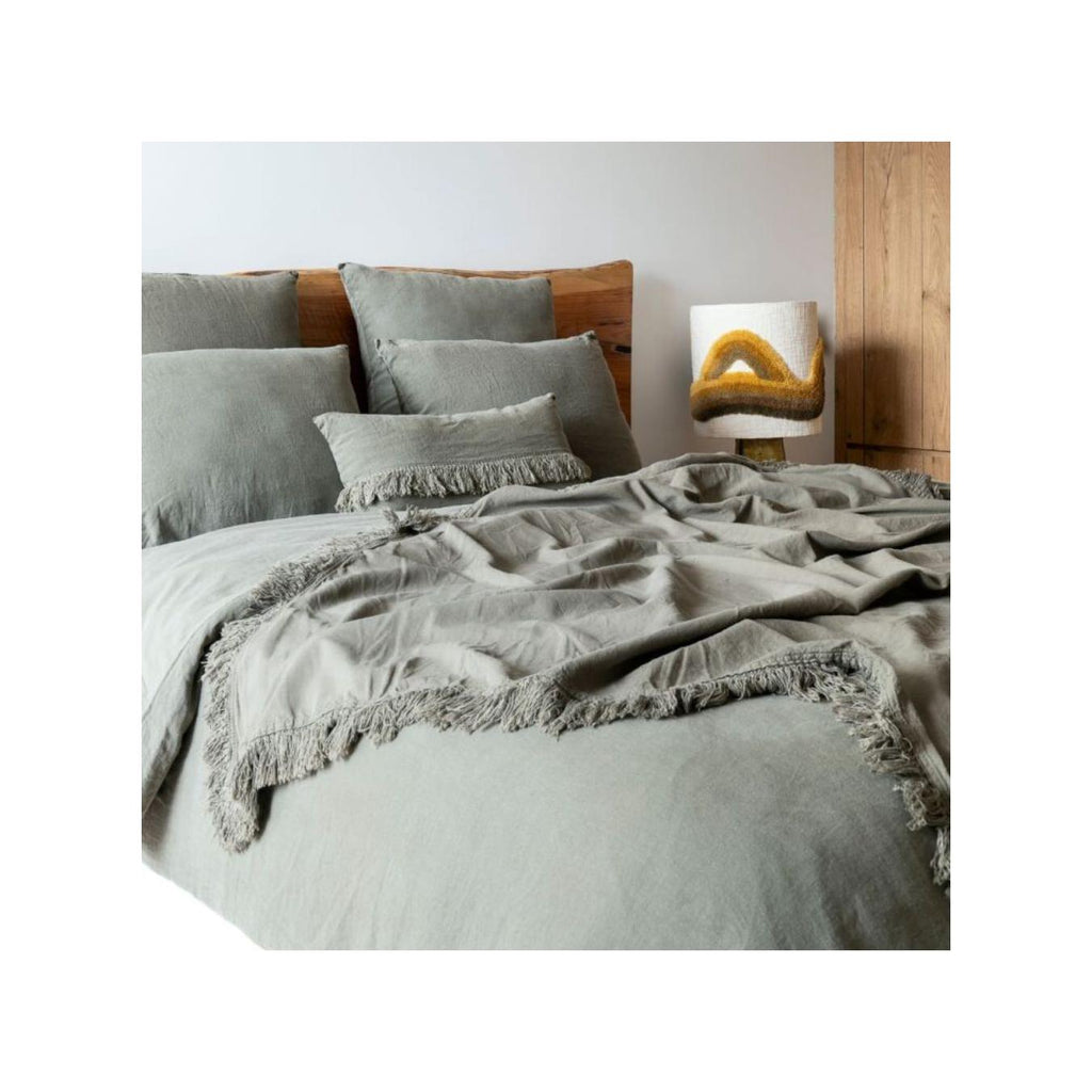 Washed Linen and Cotton Duvet Cover - Dollar - Forest