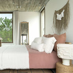 Housse De Couette En Lin Et Coton - Dollar - 240 X 260 Cm - Coloris Rosebud
