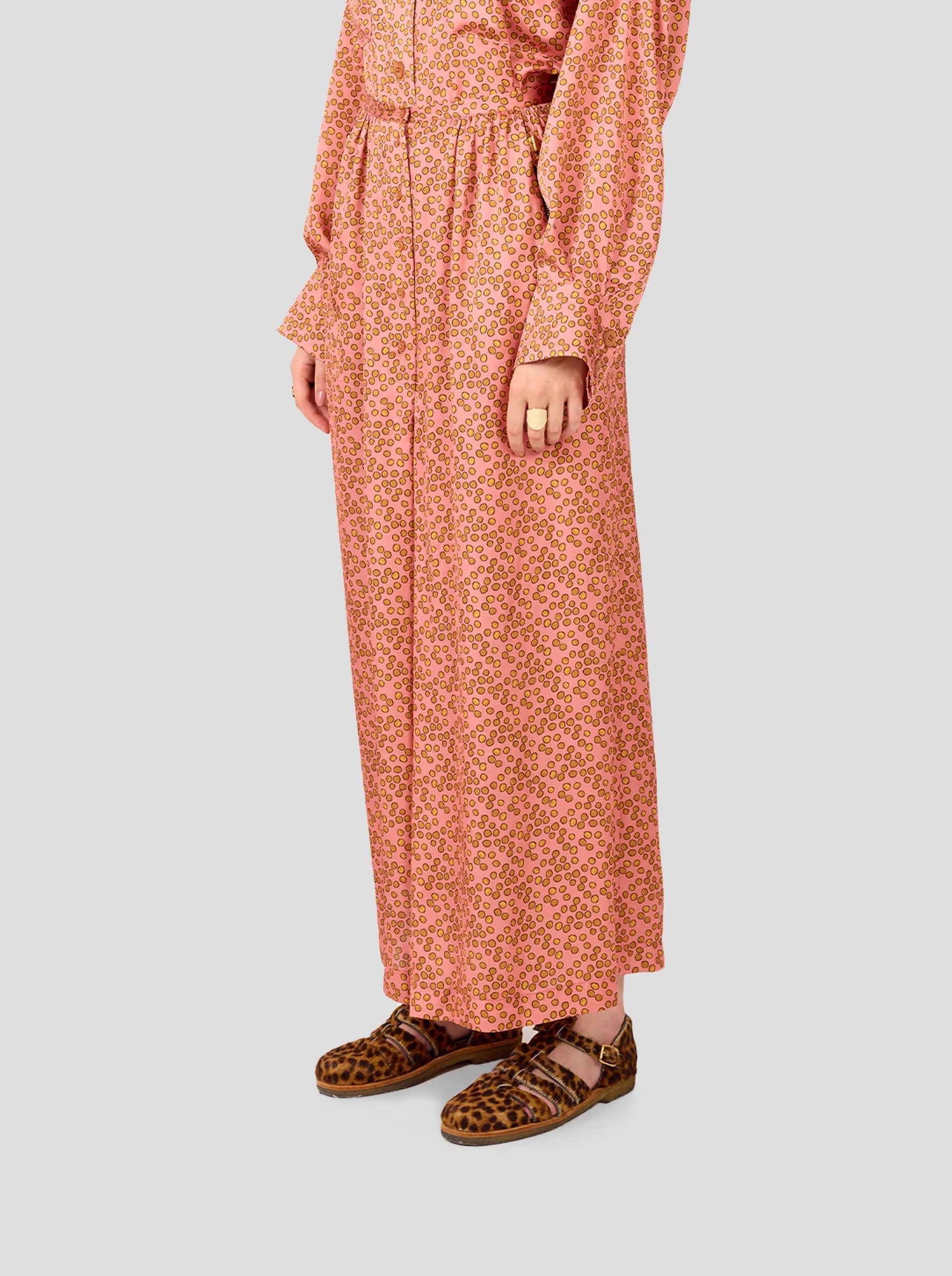 Pantalon Doll In Canyon Clay Messy Dots Print