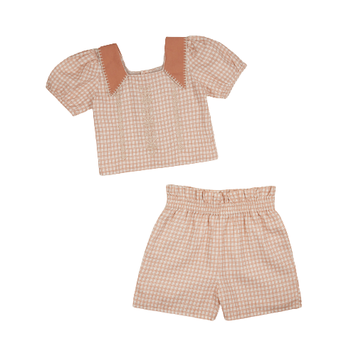 Conjunto picnic check Dolores Apolina - SS20 Apolina Collection se puede encontrar en amaetc.com, concept store ecológico para niños