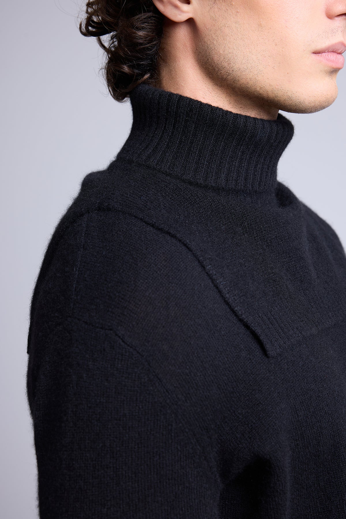 Collo Alto Domi - Nero - Misto - 100% Cashmere
