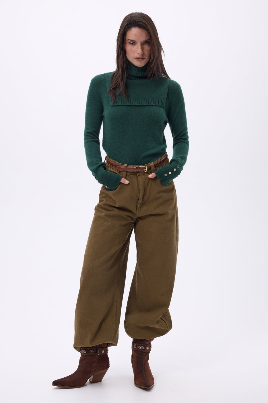 Collo alto Domi - Verde bottiglia - Unisex - 100% Cashmere