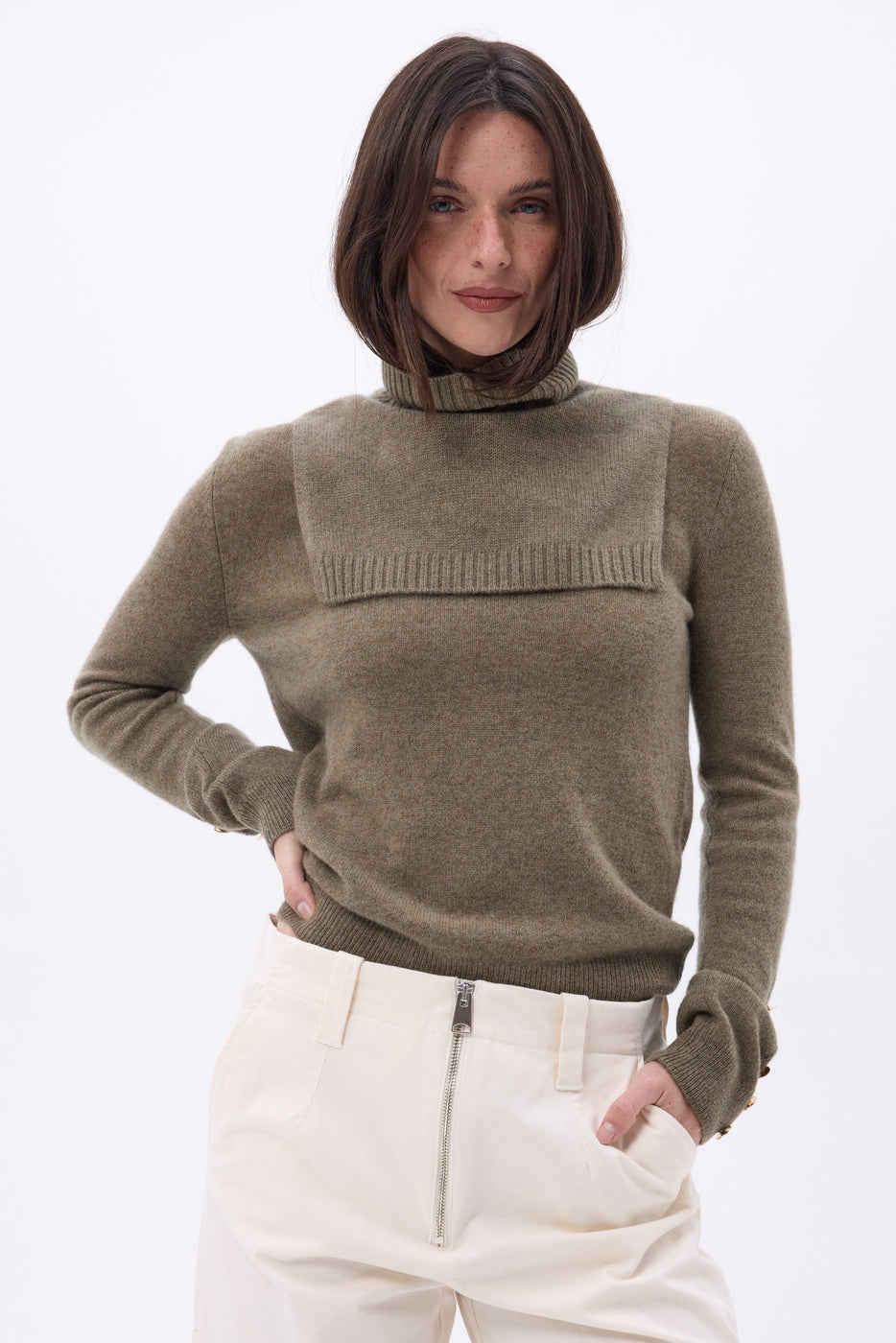Col Roule Domi - Khaki Chine - Mixte