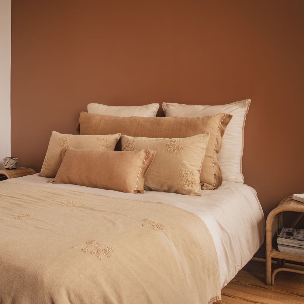 Plaid A/C Broderie - Marron