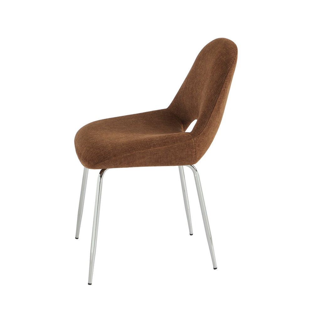 Doon - Sillas - Tela Chenilla - Marrón Patas Metal