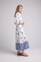Robe Longue - Blanc Et Marine