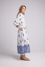 Robe Longue - Blanc Et Marine