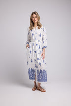 Robe Longue - Blanc Et Marine