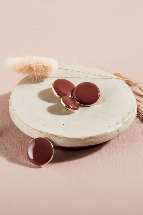 Boutons Dotty - Chestnut x10