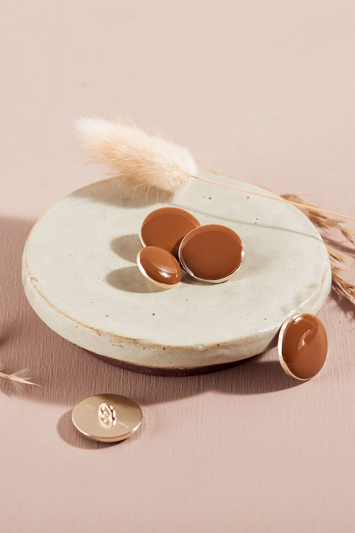 Boutons Dotty - Ochre x10