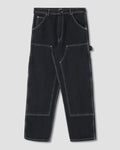 Pantalón de doble rodilla - Denim negro lavado a la piedra