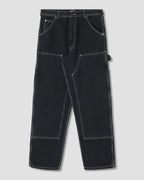 Pantalón de doble rodilla - Denim negro lavado a la piedra