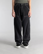 Pantalón de doble rodilla - Denim negro lavado a la piedra