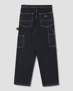 Pantalón de doble rodilla - Denim negro lavado a la piedra