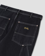Pantalón de doble rodilla - Denim negro lavado a la piedra