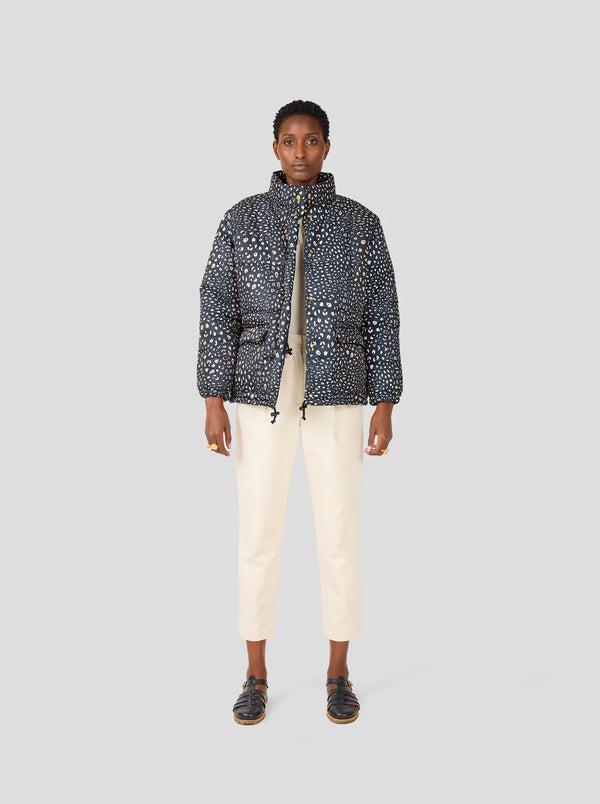 Daunenjacke Donna mit Leopardenmuster
