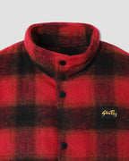 Down Plaid Vest - Red