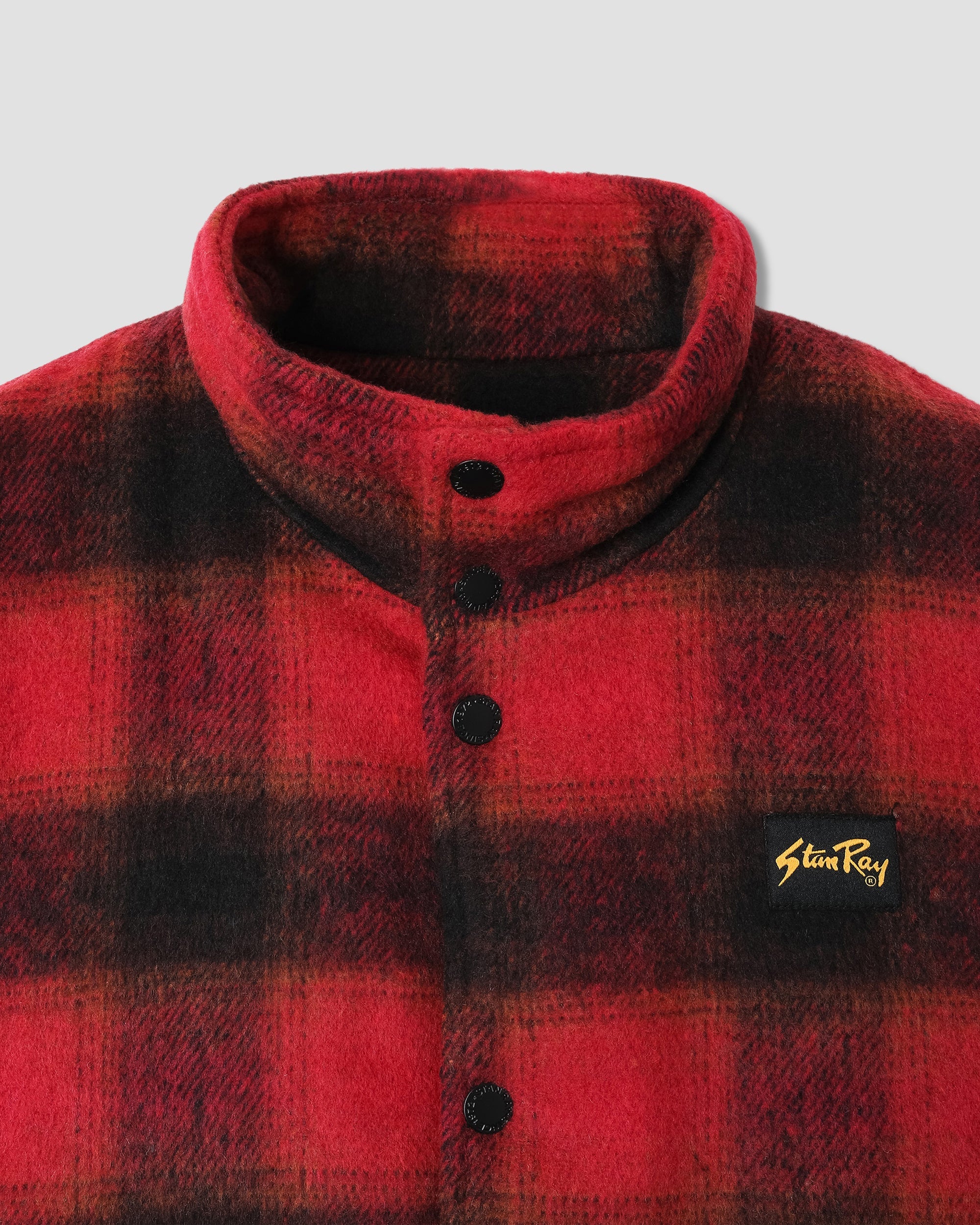 Down Plaid Vest - Red