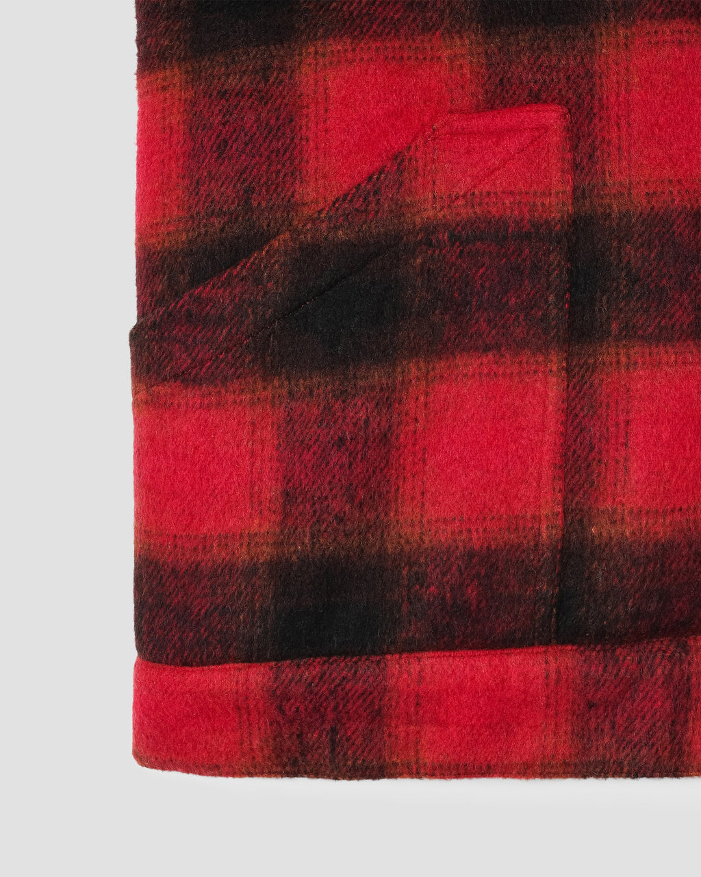 Down Plaid Vest - Red