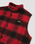 Down Plaid Vest - Red