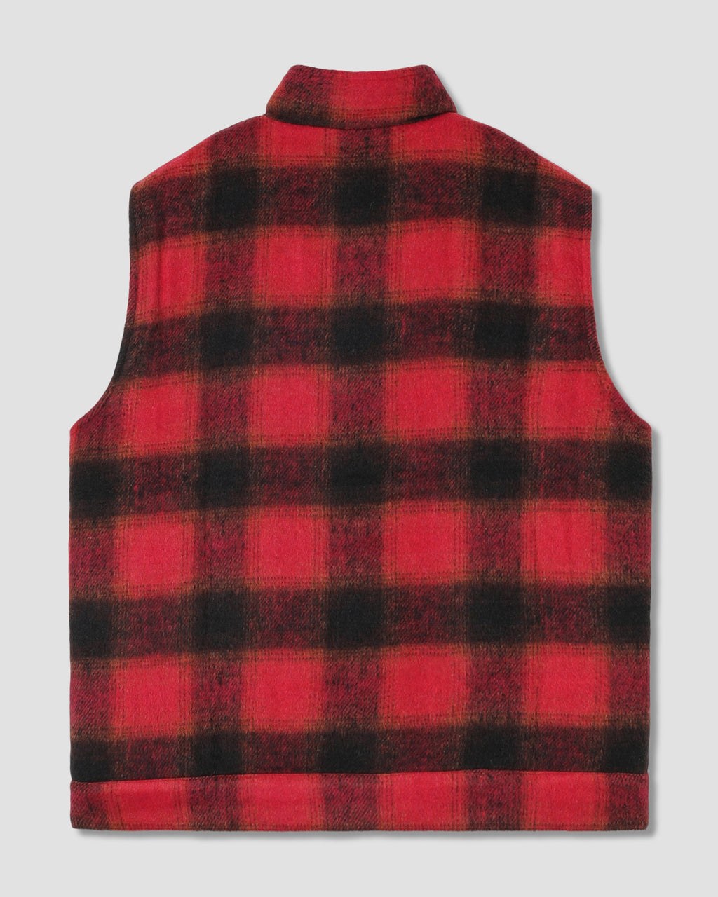 Down Plaid Vest - Red