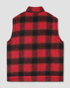 Down Plaid Vest - Red
