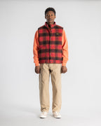 Down Plaid Vest - Red