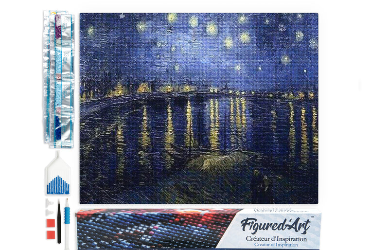 Broderie Diamant - Van Gogh Nuit Etoilée Sur Le Rhône