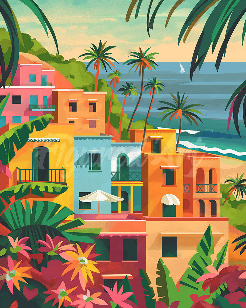 Diamond Painting - Broderie Diamant - Ville côtière marocaine