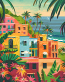 Diamond Painting - Broderie Diamant - Ville côtière marocaine 40x50cm toile tendue sur châssis