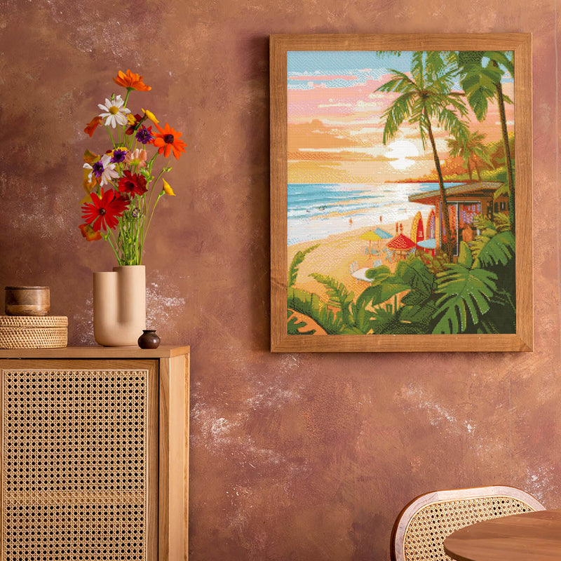 Broderie Diamant - Club De Surf 40X50Cm Toile Tendue Sur Châssis