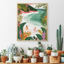 Broderie Diamant - Baie Tropicale 40X50Cm Toile Tendue Sur Châssis