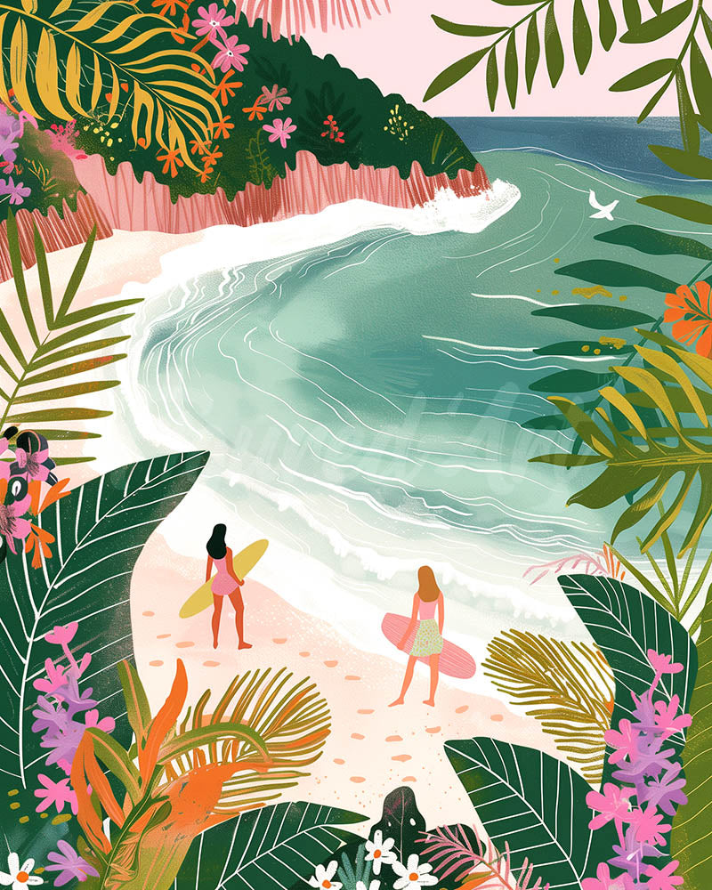 Diamond Painting - Broderie Diamant - Baie tropicale 40x50cm toile tendue sur châssis