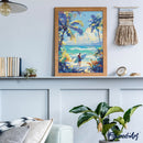 Broderie Diamant - Journée Ensoleillée À La Plage 40X50Cm Toile Tendue Sur Châssis