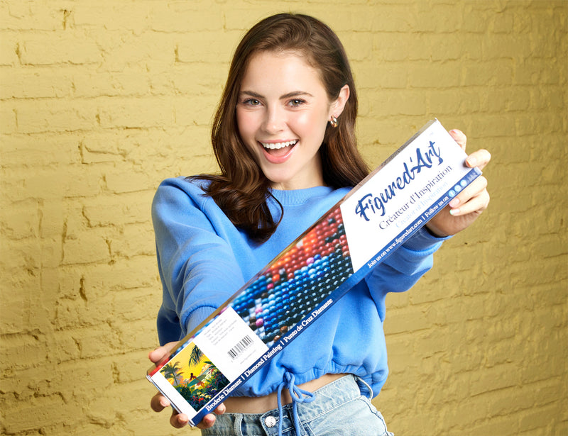 Broderie Diamant - Surfeuse Au Coucher Du Soleil