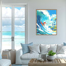 Broderie Diamant - Surf À Hawaï 40X50Cm Toile Tendue Sur Châssis