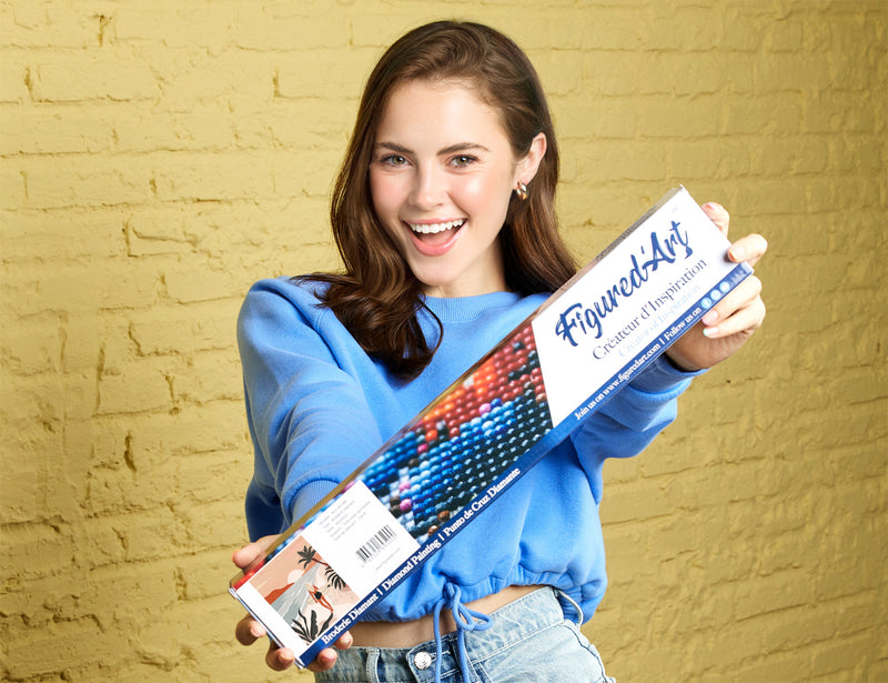 Broderie Diamant - Promenade Sur La Plage Au Coucher Du Soleil