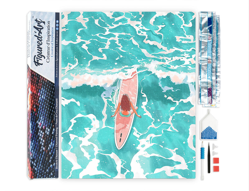 Broderie Diamant - Fille Parmi Les Vagues