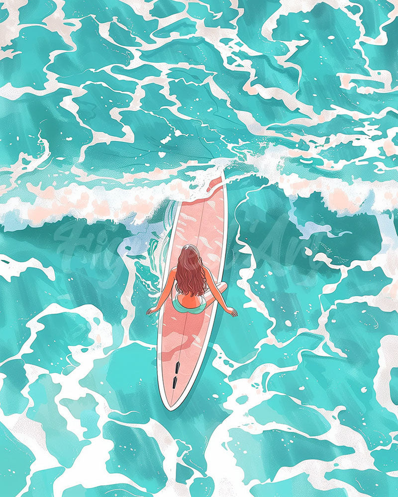 Diamond Painting - Broderie Diamant - Fille parmi les vagues